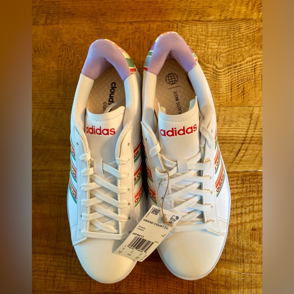 SOLD FARM Rio x Adidas Grand Court 2.0 Tennis Shoe Sneaker Footwear White EU 42 - Picture 7 of 12